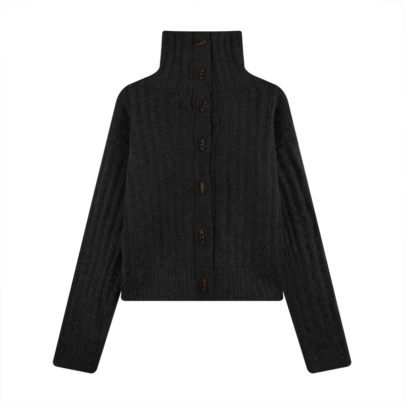 ニットカーディガン ハイネック ニット セーター アウター トップス