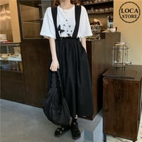 ジャンパースカート ストラップスカート 韓国ファッション レディース スカート カジュアル シンプル サスペンダー ガーリー DTC-616576322037