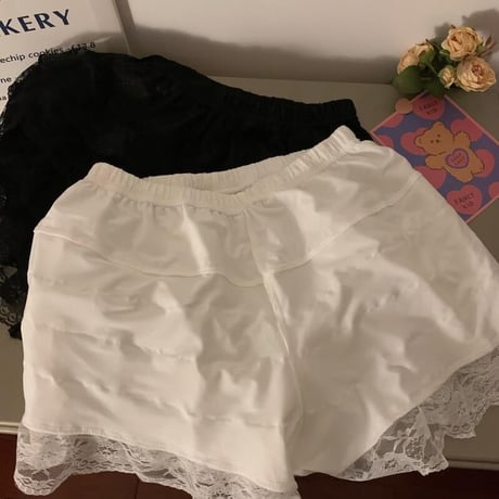 【2枚セット】 組み合わせ自由 ペチパンツ レース ペチパン インナーパンツ ルームウェア ショートパンツ 韓国ファッション レディース 大人可愛い ガーリー DTC-711109683004