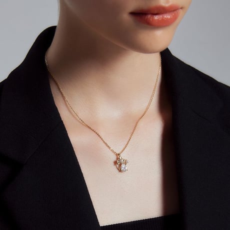 ネックレス キラキラ ねずみ 干支 チェーン付き スターリングシルバー 韓国アクセサリー ネズミ マウス CZ シルバー925 アクセサリー (DTC-606566946927)