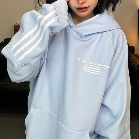 プルオーバー パーカー トップス フード付き スウェット サイドライン レタープリント ゆったり ルーズ レトロ 大人可愛い ガーリー カジュアル DTCA-932553906612