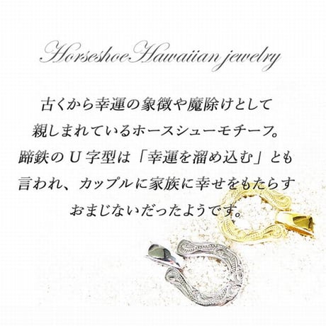 ハワイアンジュエリー ネックレス ホースシュー 金属アレルギー対応 リバーシブル ミドルサイズ ハワジュ メンズ レディース サージカルステンレス シルバー イエローゴールド gps81137