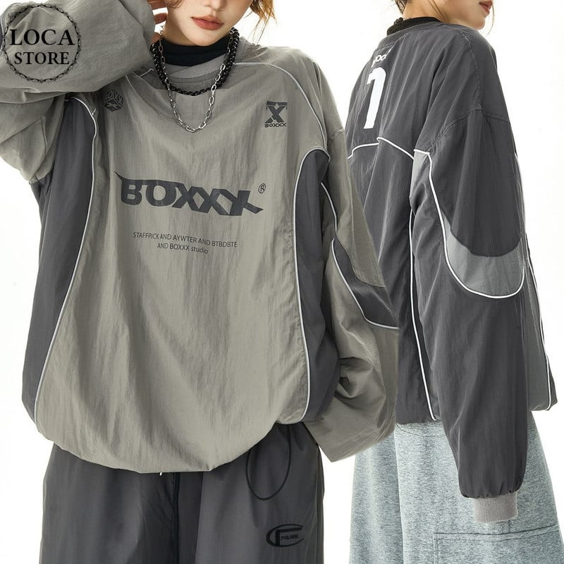 ユニセックス トップス ナイロン バイカラー スウェット 防水 ドロスト