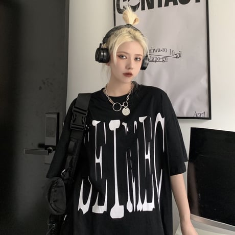 ユニセックス tシャツ 英字 オーバーサイズ トップス メンズ レディース ゆったり 大きめ カジュアル ストリートファッション DTC-642142553826