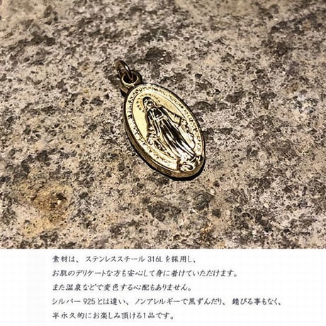 【お取り寄せ】※数量限定※ ネックレス マリア ペンダント メンズ レディース 金属アレルギー対応 サージカル ステンレス PVD インスタ (chsp02)