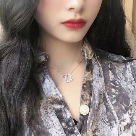 選べるＡ～Ｚ イニシャルネックレス シルバー925 レディース メンズ ペア ゴールド ネックレス シンプル ペンダント アクセサリー ジュエリー (DCT-600365996821)