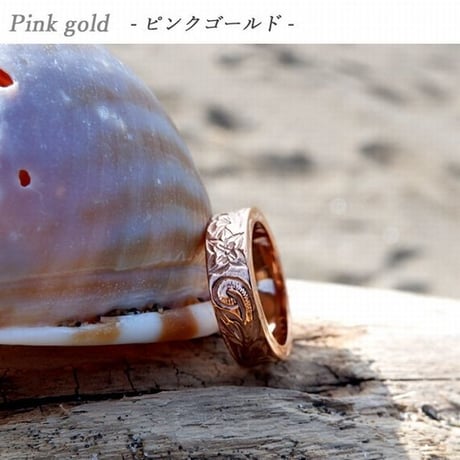 ※数量限定 5mmタイプ ハワイアンジュエリー 指輪 リング メンズ レディース プルメリア スクロール ホヌ サージカル ステンレス 金属アレルギー対応 インスタ (ropr04-5mm)