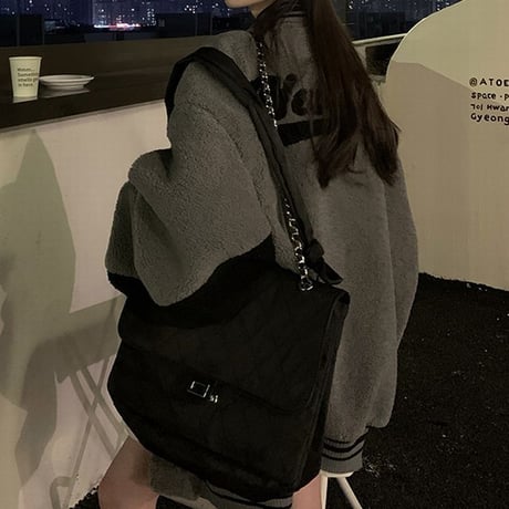 ボアスタジャン バイカラー フリース アウター フェイクラムウール オーバーサイズ 長袖 ルーズ レトロ 韓国ファッション レディース 大人可愛い ガーリー DTC-689307846858