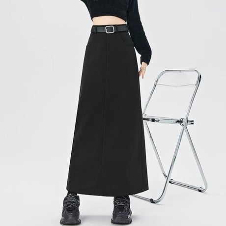 タイトスカート バックスリット ツイルスカート ロングスカート Iライン ハイウエスト ボトム ストレートスカート レトロ 大人可愛い ガーリー DTCA-852840237510