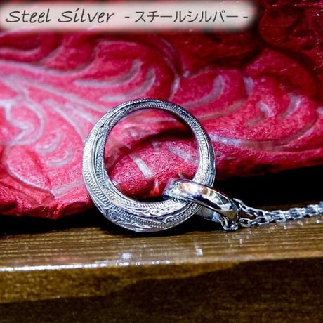 ハワイアンジュエリー ネックレス 金属アレルギー対応 サークルネックレス スクロール 波 サージカルステンレス メンズ レディース アクセサリー インスタ gps81373