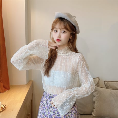 セットアップ ニット カーディガン ケーブル編み + レースブラウス ラグランスリーブ 韓国ファッション レディース ゆったり 大人可愛い ガーリー DTC-629350839689