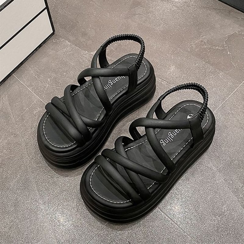 厚底サンダル 22.0～24.5cm グラディエーター ウエッジソール