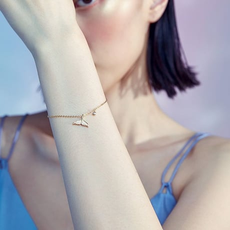 フィッシュテールブレスレット キラキラ 韓国アクセサリー レディース ブレスレット フィッシュテール CZ ラインストーン 合金 シンプル アクセサリー DTC-600460048346