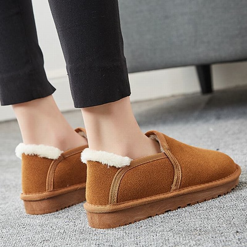 レディース ムートン スリッポン ファー フラット フラットシューズ