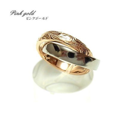 【HAWAIIANJEWELRY / ハワイアンジュエリー】 2連 リング 指輪 K14コーティング ピンクゴールド シルバー サージカルステンレス ステンレス ノンアレルギー (grs8653)