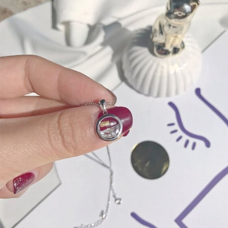 ネックレス レディース スターリングシルバー クリア ブルー 人工水晶 シルバー925 シンプル ペンダント 人気 かわいい アクセサリー ジュエリー プレゼント (DTC-565114640165)
