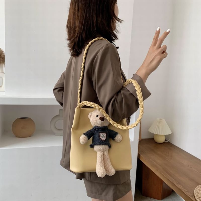 クマのぬいぐるみ ワンショルダートートバッグ アニマルバッグ