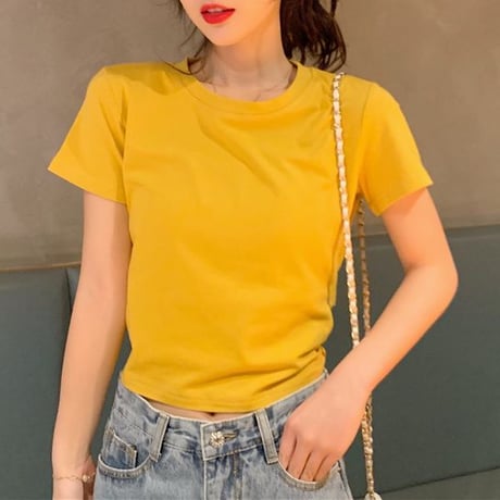 バックリボン tシャツ バックレス ウエスト見せ ショート丈 クルーネック 半袖 トップス レトロ 大人可愛い ガーリー カジュアル DTCA-732666685652