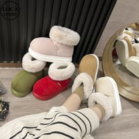 ムートンブーツ ショートブーツ 23.0～25.5cm ショート丈 ブーツ もこもこ ファーブーツ カジュアル かわいい 歩きやすい 韓国ファッション レディース DTC-738247243850