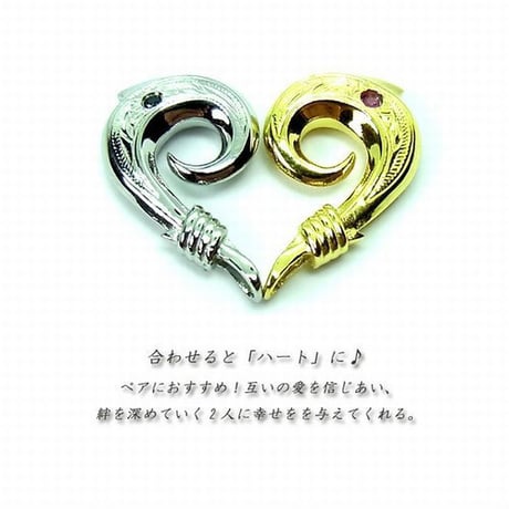 ハワイアンジュエリー ネックレス 金属アレルギー対応 フィッシュフック サファイア ルビー ステンレス メンズ レディース アクセサリー インスタ Gps81026-27