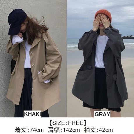 レディース ジャケット トレンチコート ミドル丈 トレンチ ミドル コート 春 秋 冬 アウター ゆったり 薄手 韓国 韓国ファッション (DTC-602275859505)
