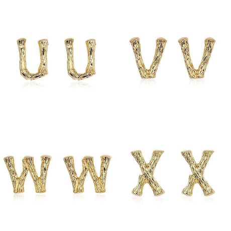 ピアス アルファベット A～Z イニシャル ゴールド 韓国アクセサリー キラキラ 合金 シルバー925 アクセサリー DTC-613509861164
