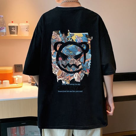 ユニセックス Tシャツ 半袖 バックプリント プルオーバー オーバーサイズ 大きめ 韓国ファッション メンズ レディース カジュアル ストリート系ファッション DTC-652167203803