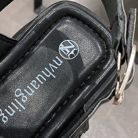 厚底 スポーツサンダル 22.0～24.5cm スニーカー風サンダル 厚底サンダル スポサン オープントゥ シューレース サンダル 韓国ファッション レディース DTC-786299032395