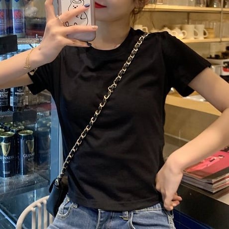 バックリボン tシャツ バックレス ウエスト見せ ショート丈 クルーネック 半袖 トップス レトロ 大人可愛い ガーリー カジュアル DTCA-732666685652