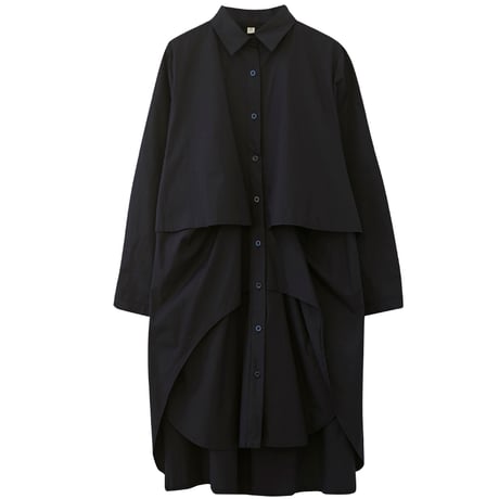 シャツワンピース ロングシャツ シャツ ワンピース アシンメトリー 不規則デザイン ルーズ 長袖 レトロ 韓国ファッション レディース 大人可愛い ガーリー DTC-634484580166