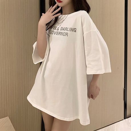 Tシャツ 半袖 スパンコール 羽 エンジェルくまちゃん シンプル ガーリー フェミニン カジュアル 韓国ファッション レディース 韓国ストリートファッション DTC-639357224388