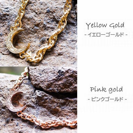 ハワイアンジュエリー ブレスレット 三日月 金属アレルギー対応 スクロール 波 サージカル ステンレス シルバー ゴールド ピンクゴールド インスタ gbs8198