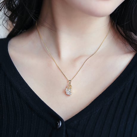 ネックレス サンダルモチーフ CZ チェーン付き ペンダント アクセサリー 合金 K14メッキ シンプル ジュエリー シルバー ゴールド DTC-644446549094