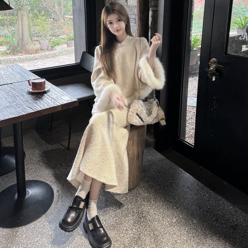 セットアップ 上下セット フェイクファー トップス マーメイドスカート