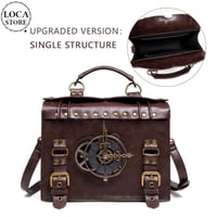 2WAYバッグ 時針 スチームパンク ヴィンテージ風 ショルダーバッグ ハンドバッグ アンティーク風 ミニバッグ スクエアバッグ 肩掛け 斜め掛け バッグ レトロ DTCA-605263019025