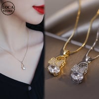 ネックレス サンダルモチーフ CZ チェーン付き ペンダント アクセサリー 合金 K14メッキ シンプル ジュエリー シルバー ゴールド DTC-644446549094