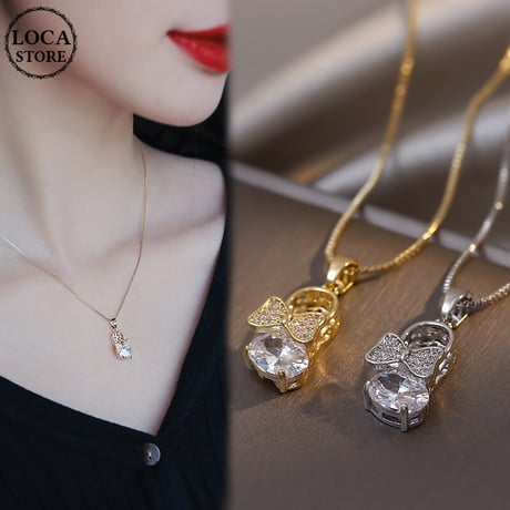ネックレス サンダルモチーフ CZ チェーン付き ペンダント アクセサリー 合金 K14メッキ シンプル ジュエリー シルバー ゴールド DTC-644446549094