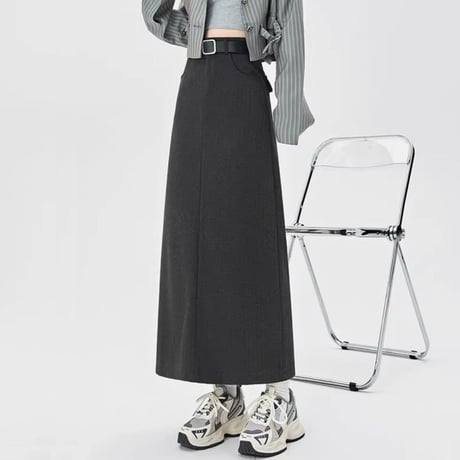 タイトスカート バックスリット ツイルスカート ロングスカート Iライン ハイウエスト ボトム ストレートスカート レトロ 大人可愛い ガーリー DTCA-852840237510