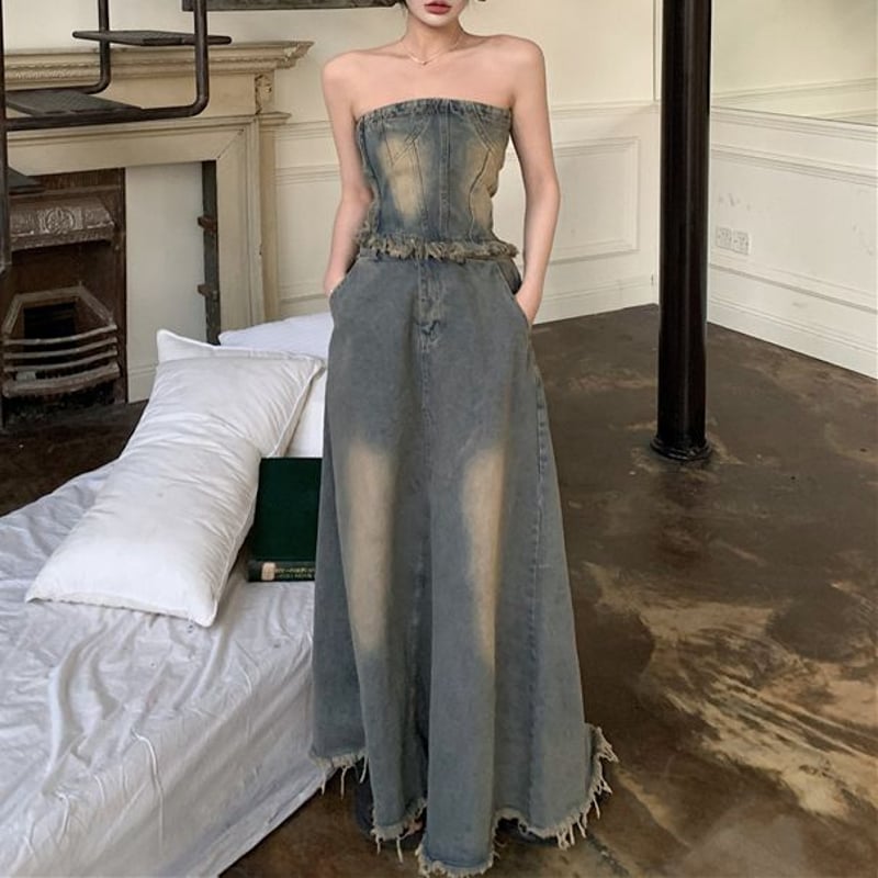 新品☆ページ限定☆デニムトップスとロングスカートのおまとめセット♡送料込み 楽天市場】送料無料 スカート レディース デニムロングスカート