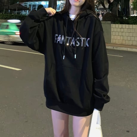 パーカー プルオーバー 英字 長袖 薄い ルーズ 韓国ファッション レディース スウェット オーバーサイズ ゆったり カジュアル ストリート ファッション ガーリー DTC-626797812967