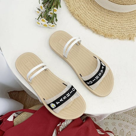 2WAY ストラップ サンダル フラットサンダル 韓国ファッション レディース ぺたんこサンダル 痛くない かわいい 靴 歩きやすい 616855832552