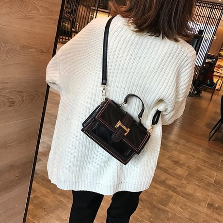 2Wayバッグ スクエアバッグ ハンドバッグ ショルダーバッグ レトロハードミニ 肩掛け ブラウン ワインレッド ブルー ブラック 韓国ファッション レディース DCT-579240437595