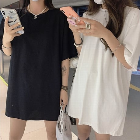 クマのぬいぐるみ付き Tシャツ オーバーサイズ 半袖 韓国ファッション レディース ルーズ トップス ゆったり カットソー カジュアル かわいい ガーリー DTC-618264974574