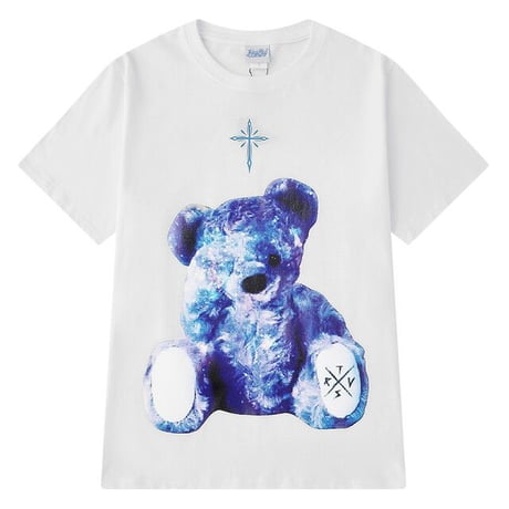 【2カラー】 ユニセックス Tシャツ 半袖 クマちゃん ベアー バックプリント オーバーサイズ 韓国ファッション メンズ レディース ストリート系ファッション DTC-623336890404