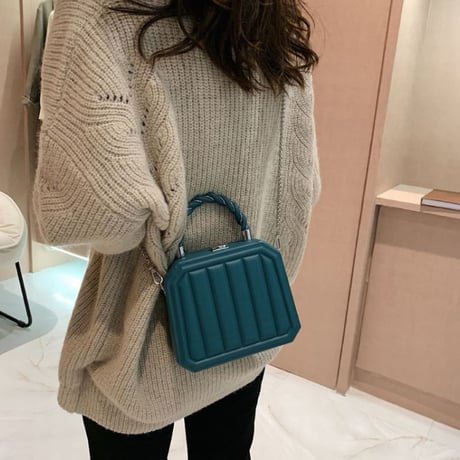 【7カラー】 2wayバッグ ショルダーバッグ ハンドバッグ チェーンストラップ スクエアバック トランクバック 韓国ファッション レディース 大人可愛い ガーリー DTC-651557135282