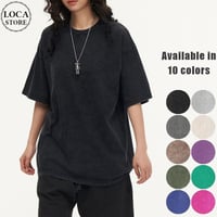 ユニセックス ヴィンテージ風 tシャツ ウォッシュ加工 オーバーサイズ ドロップショルダー ルーズ 無地 レトロ カジュアル ストリート系男子 ストリート系女子 DTCA-786974473888