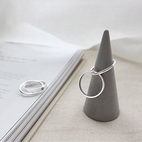 【シルバーアクセサリー】シンプル 2連リング 指輪 シルバー925 レディース #11 #13 #15 kgf0505 (DTC-582997193747)