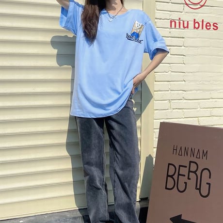 ユニセックス Tシャツ 半袖 バックプリント クルーネック オーバーサイズ ゆったり 大きめ 韓国ファッション メンズ レディース カジュアル ストリート系 DTC-665577129753