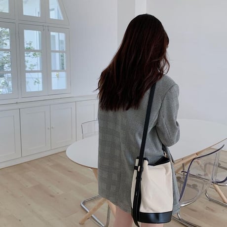 セットアップ チェック柄 テーラードジャケット ＋ スカート 韓国ファッション レディース セット 長袖 シングルブレスト ルーズ 大人可愛い ガーリー DTC-630272967444