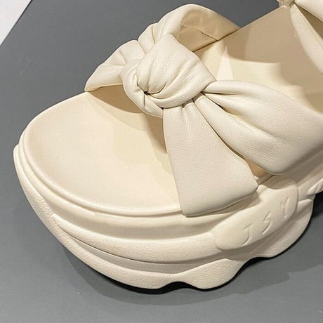 厚底 サンダル 22.0～24.5cm スポーツサンダル リボン 厚底サンダル スポサン カジュアル オープントゥ かわいい 韓国ファッション レディース DTC-712505187633